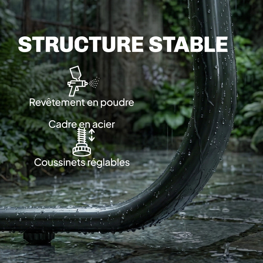 Set giardino 4 pezzi con divano, poltrone e tavolino ¨C zephmum ¨C grigio scuro e nero