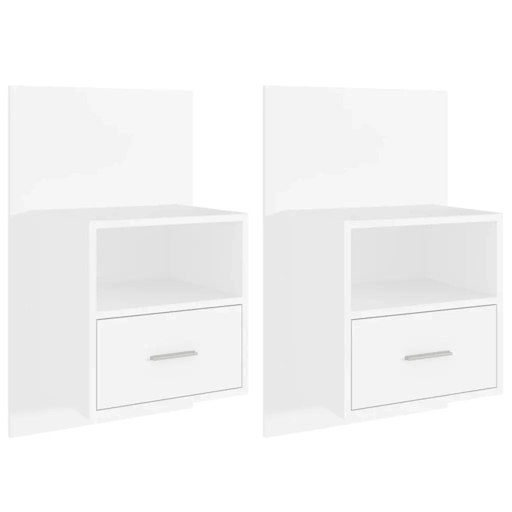 Comodini a Parete 2 pz Bianchi 811008