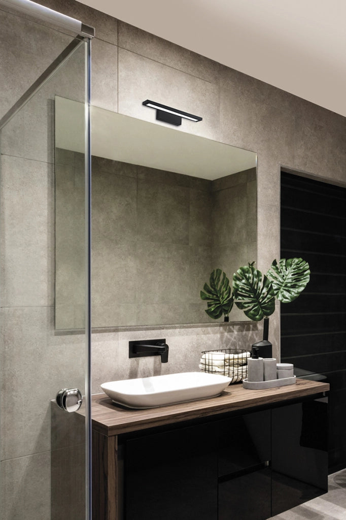 READ Applique da bagno LED 12W 1100lm 3000K IP20 Cromo - Rossini Illuminazione - Lampada a parete sottile per specchi e quadri in metallo