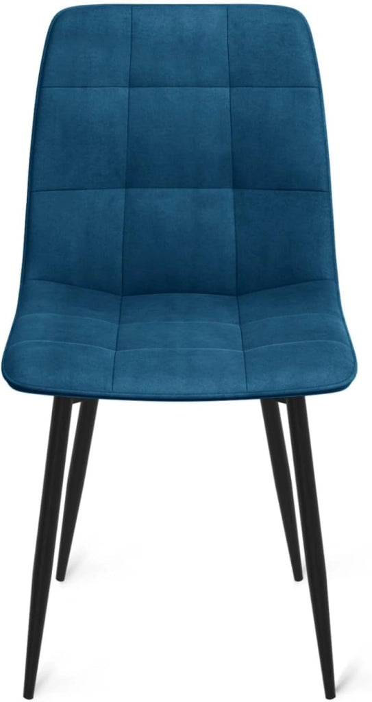 Set di 6 sedie da pranzo in velluto blu MILA