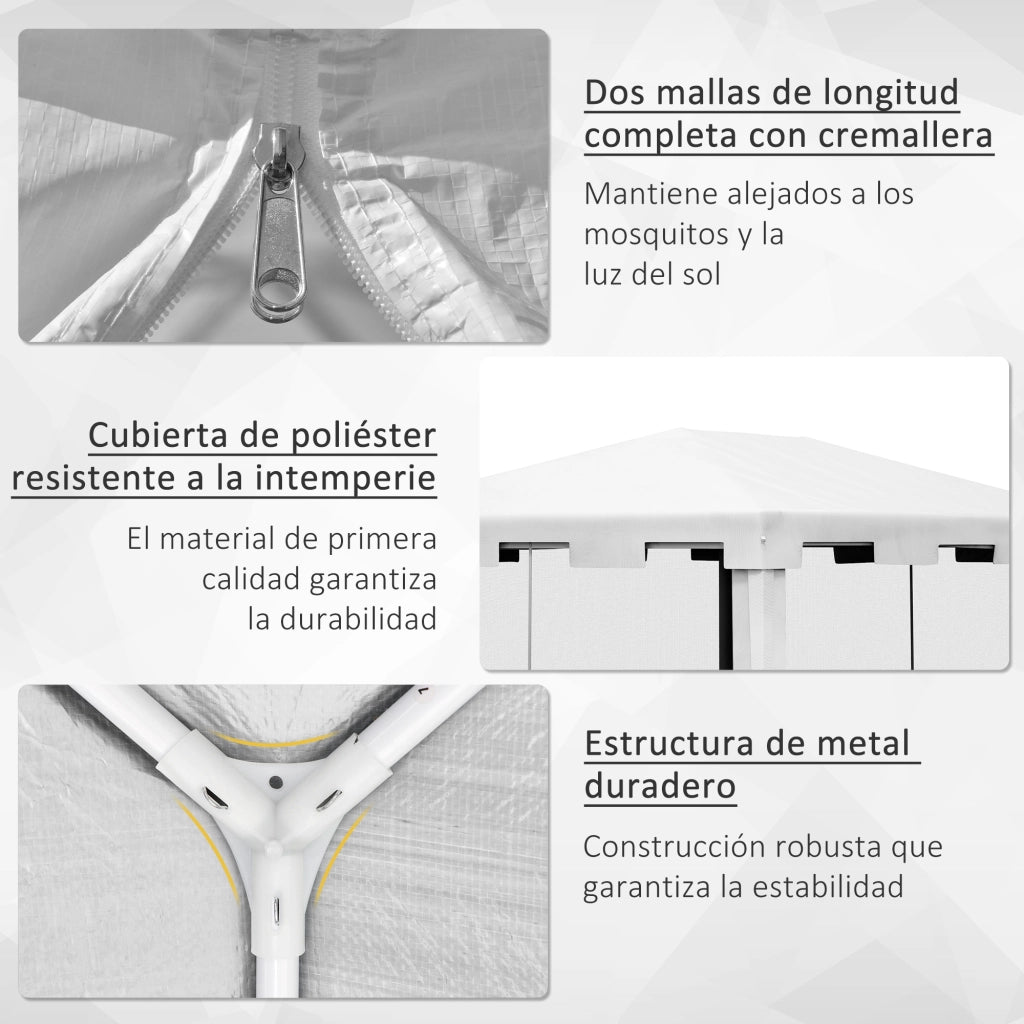 Cenador per Esterno 4x3 m ¨C Minimal ¨C Grigio e Nero
