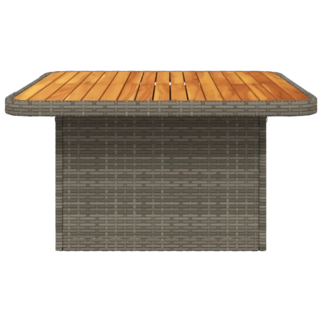 Tavolo Giardino Grigio 80x80x71 cm in Polyrattan e Legno Acacia 368270