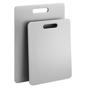 ZOIMANIA - Set 2 Taglieri in Acciaio Inox AISI 304 - Spessore 15/10 (1,5 mm) - Misure: 20x30cm + 30x40cm - Satinato Antigraffio - Bifacciali - Lavabili in Lavastoviglie