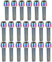 Set di viti a cono in acciaio - M5x20mm - Set da 20 - Resistente allo sfregamento - Resistente alla corrosione - Adatto per bicicletta - Viti per bicicletta