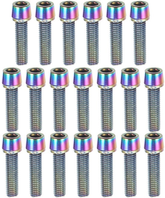 Set di viti a cono in acciaio - M5x20mm - Set da 20 - Resistente allo sfregamento - Resistente alla corrosione - Adatto per bicicletta - Viti per bicicletta