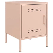 Comodino | Armadio da Notte | Mobiletto da notte Rosa 36x39x50,5 cm in Acciaio