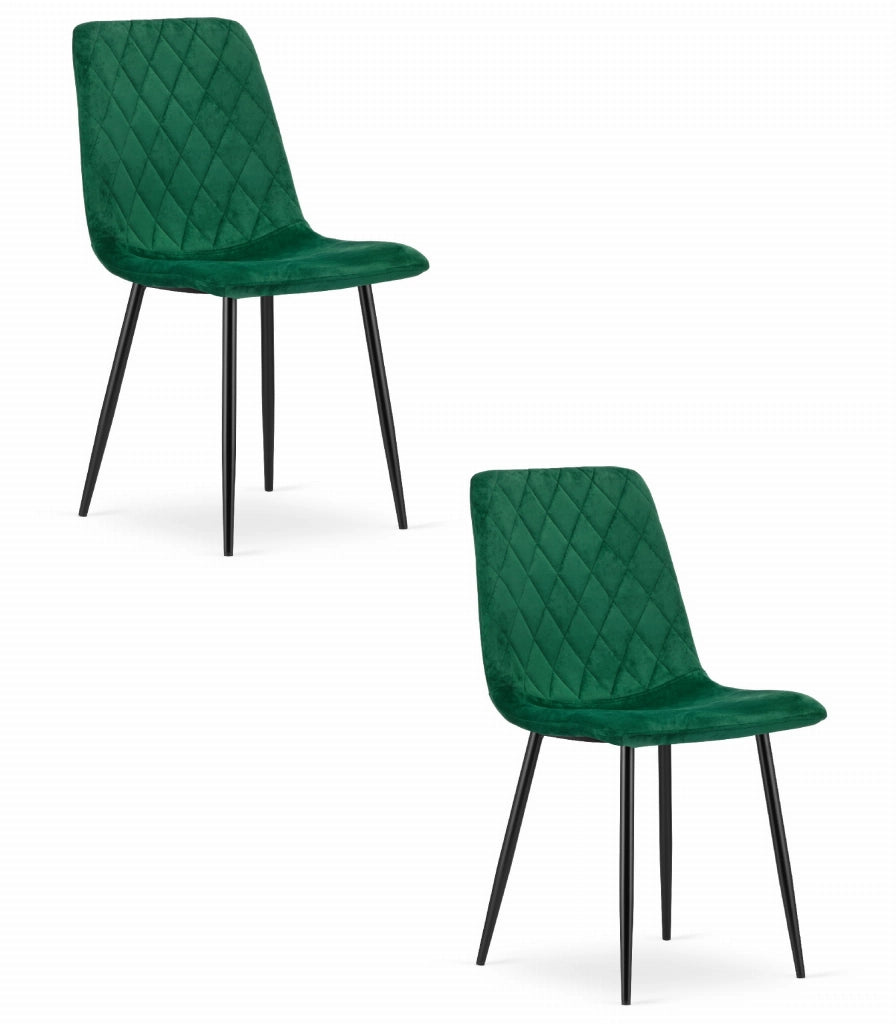 Sedia VALORA TURIN - Velluto verde scuro x 2