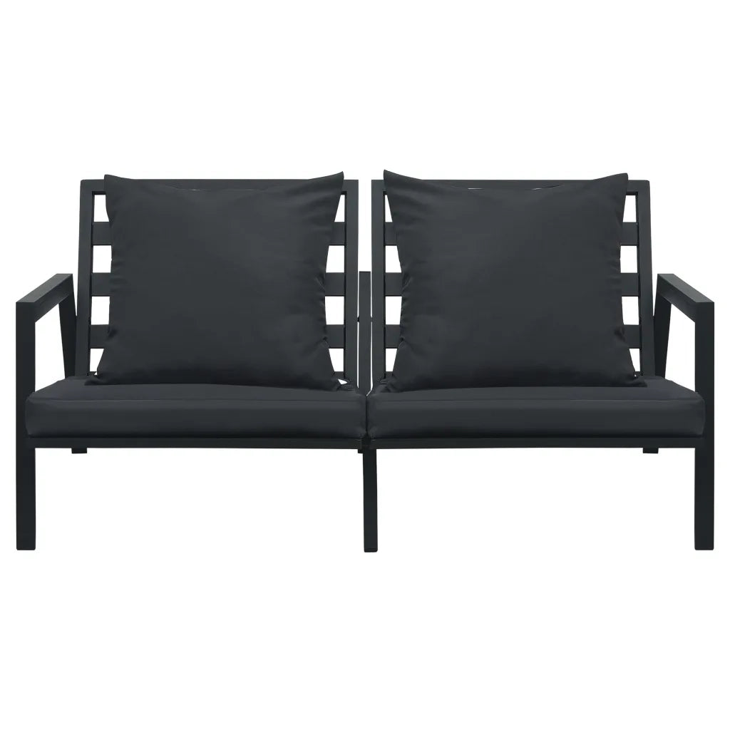Set Divani da Giardino 4 pz con Cuscini Alluminio Grigio Scuro 47818