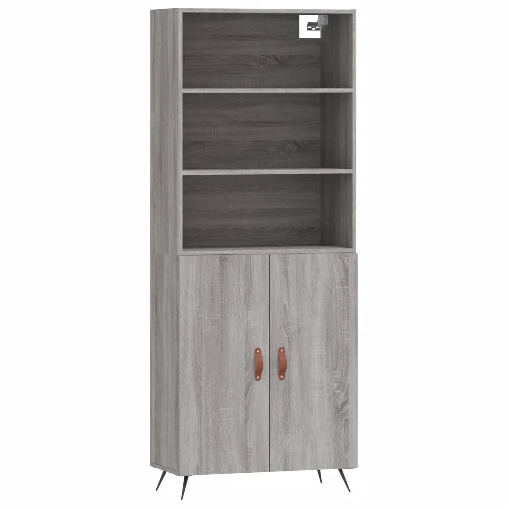 Credenza Grigio Sonoma 69,5x34x180 cm in Legno Multistrato 3189227