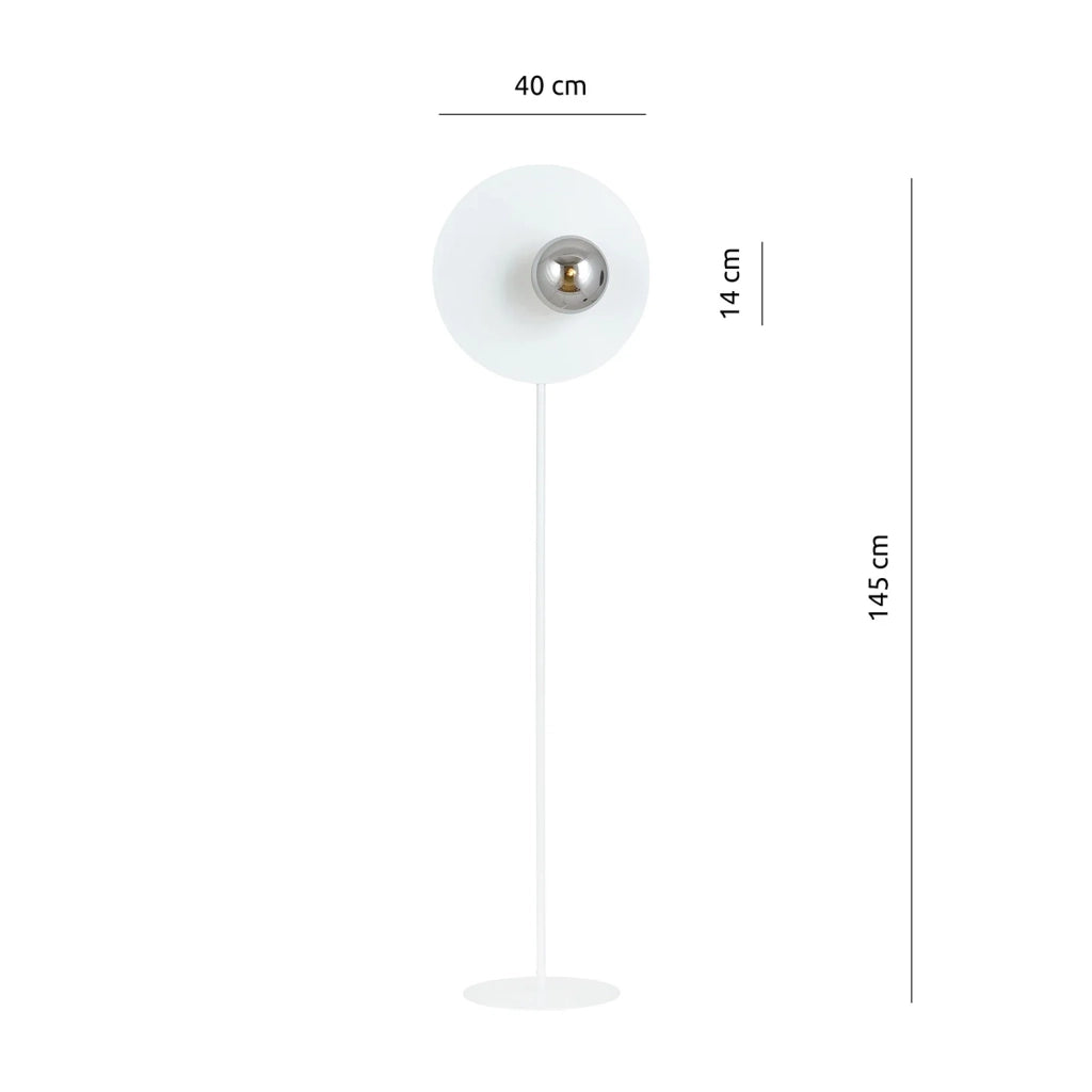 Piantana Minimal Ippolita Acciaio Bianco Oro 1 Luce E14 Ip20