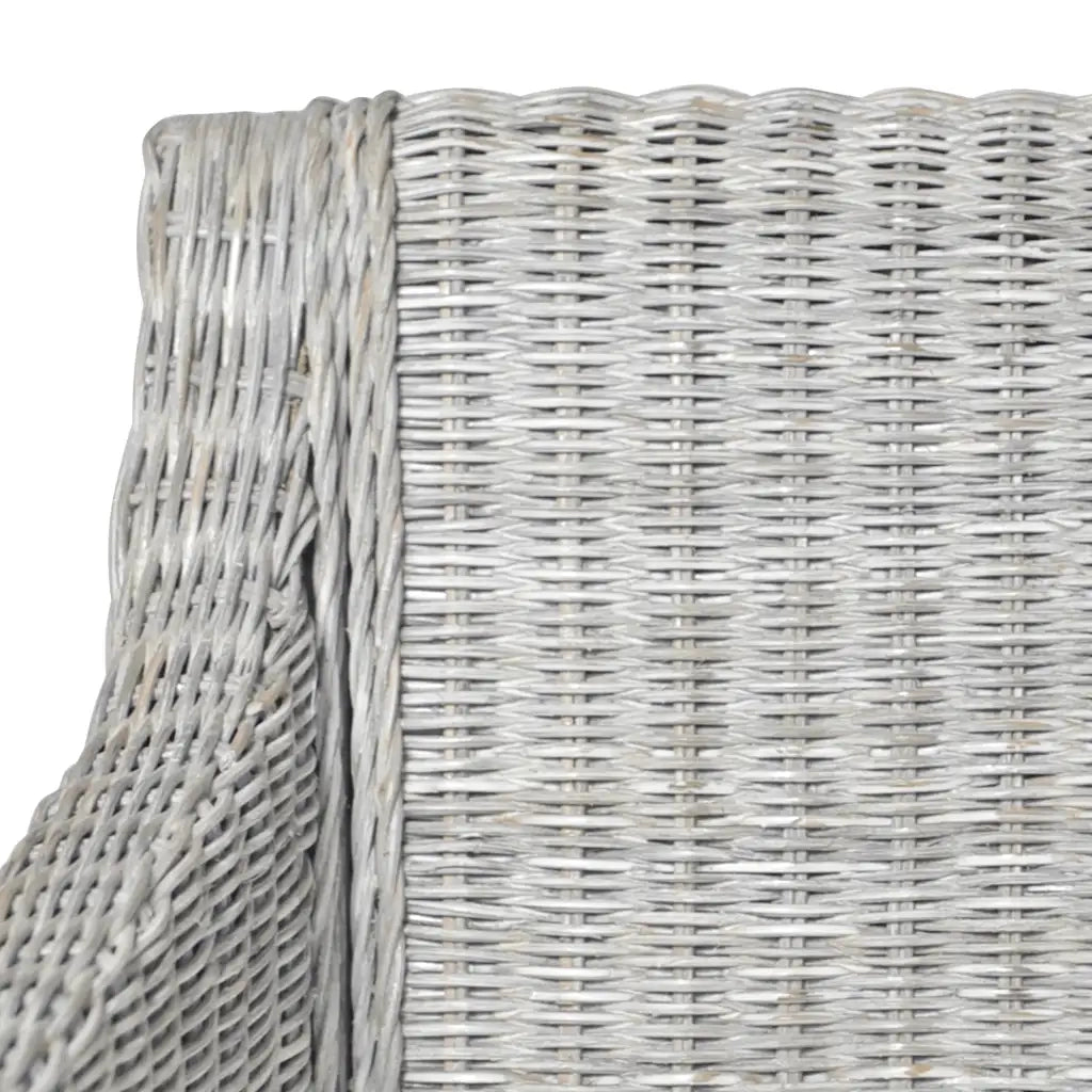 Sedie da Pranzo con Cuscini 2 pz | Sedie da cucina Grigi in Rattan Naturale