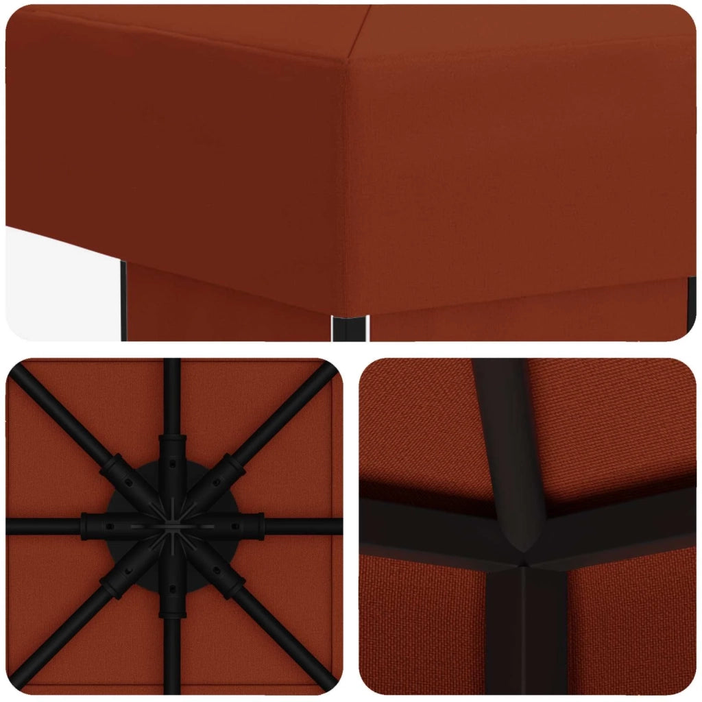 Gazebo 3 x 3 m Terracotta Poliestere e Acciaio 190 900352