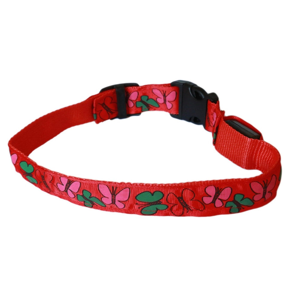 Trade Shop - Collare Per Cane Cani A Led Luminoso Sicurezza Led Notturno Clip Fantasia Tg.l -