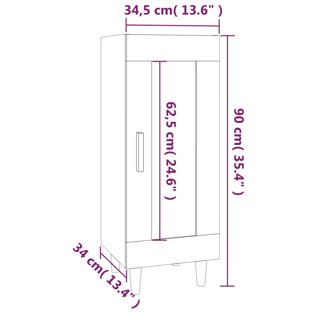 Credenza Grigio Cemento 34,5x34x90 cm in Legno Multistrato cod mxl 27121