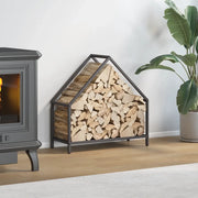 Rastrelliera per Legna da Ardere Nera 60x25x60 cm 864303