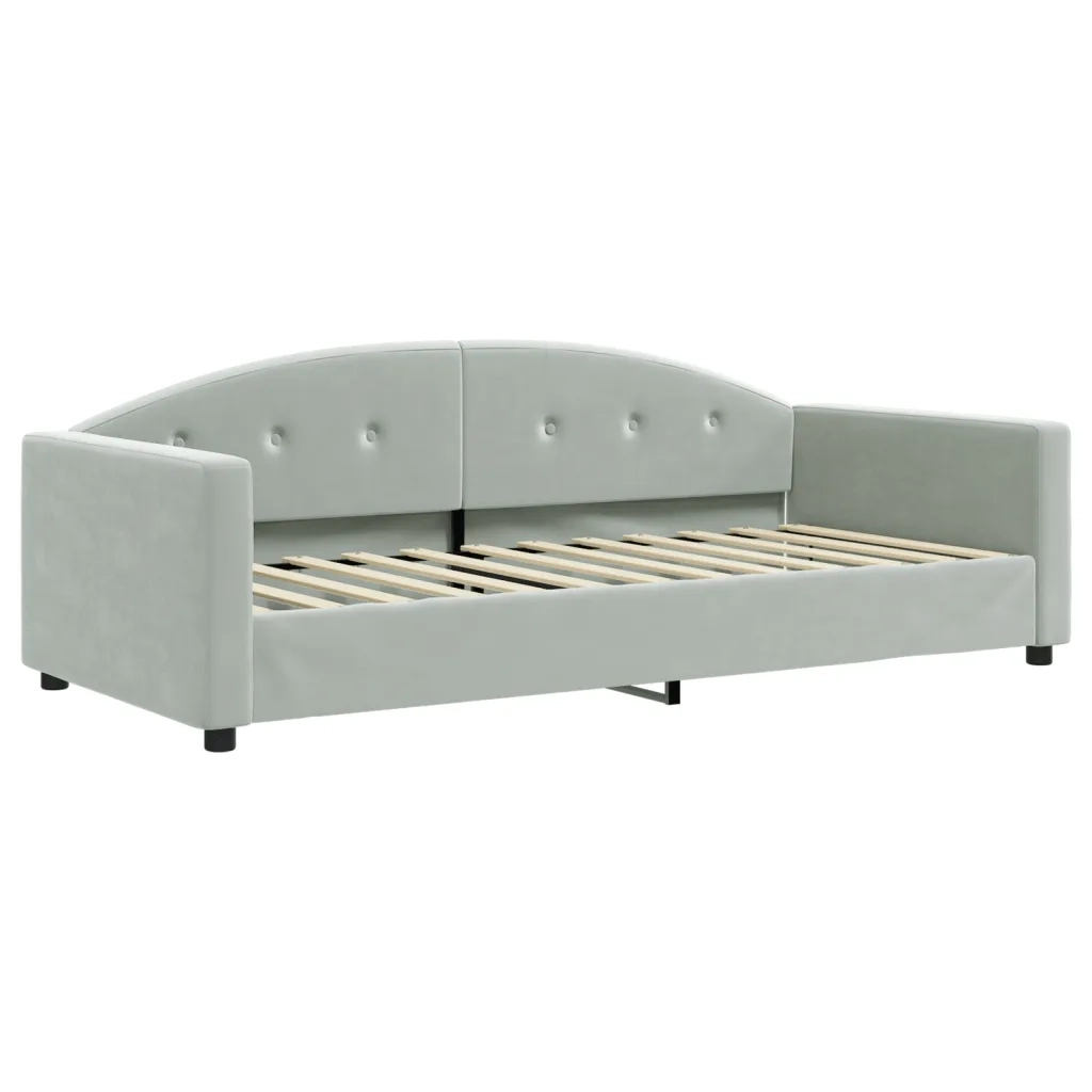 Divano Letto con Letto Estraibile-Sofa Letto-Daybed Grigio Chiaro 80x200 Velluto 109713