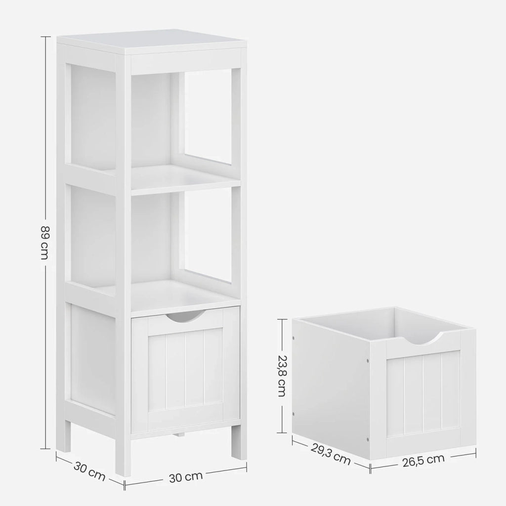 Mobile bagno indipendente mobile contenitore comodino mobile angolare con 2 cassetti bianco 12_0006504