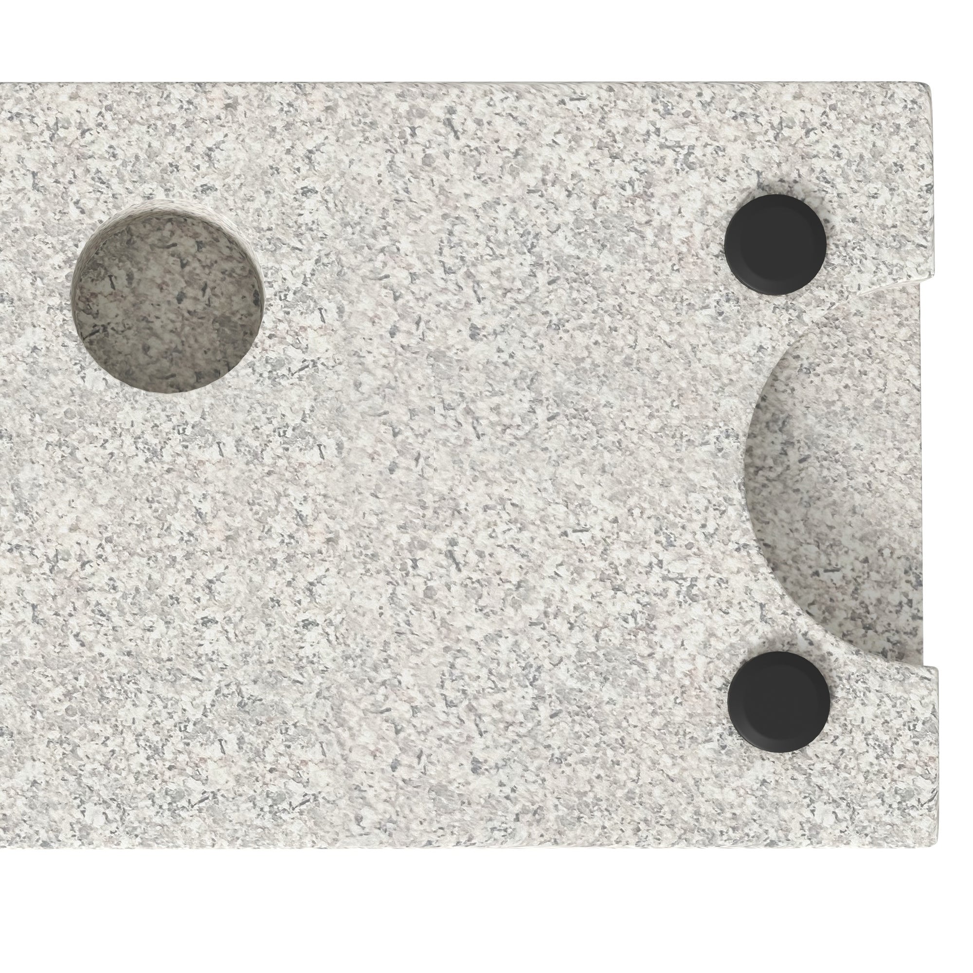 Base per Ombrellone da Giardino 25kg 45x22.5x40 cm in Granito e Acciaio Inox Grigia