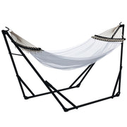 Hangmat Set con Amaca ¨C Zephmum ¨C 263x89x100 cm, Nero e Bianco