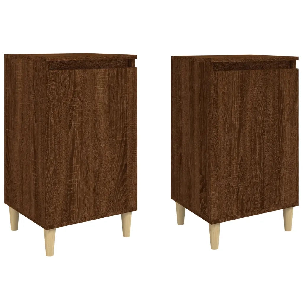 Comodini 2 pz-Set di 2 Tavolino da notte Rovere Marrone 40x35x70 cm in Legno Multistrato 830605