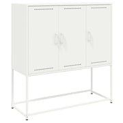 Buffet credenza cassettiera mobiletto mobile contenitore organizer cucina soggiorno salotto alto 100,5 x 39 x 107 cm acciaio bianco 02_0032251