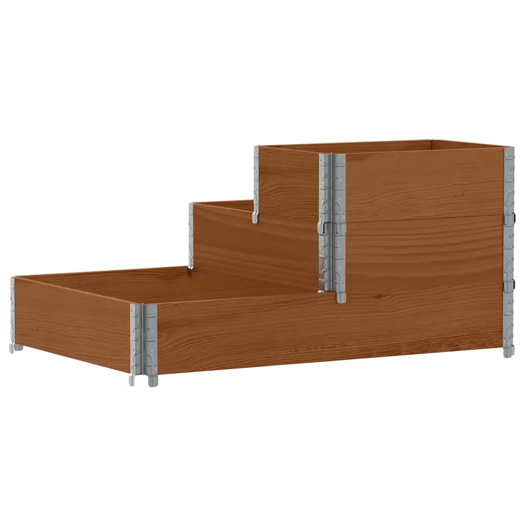 vidaXL Fioriera Rialzata a 3 Livelli Marrone 120x80 cm Legno di Pino