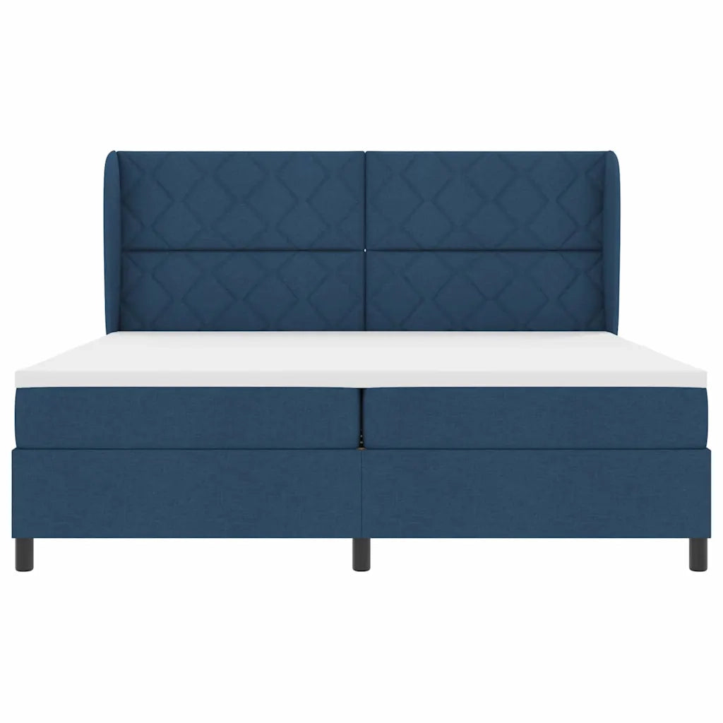 Letto a molle con materasso Blu 200 x 200 cm Tessuto 3340654