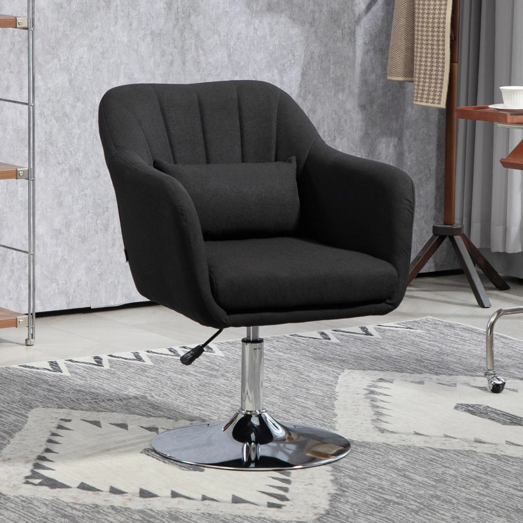 POLTRONA girevole regolabile 60x60x79-91 cm nero poliestere
