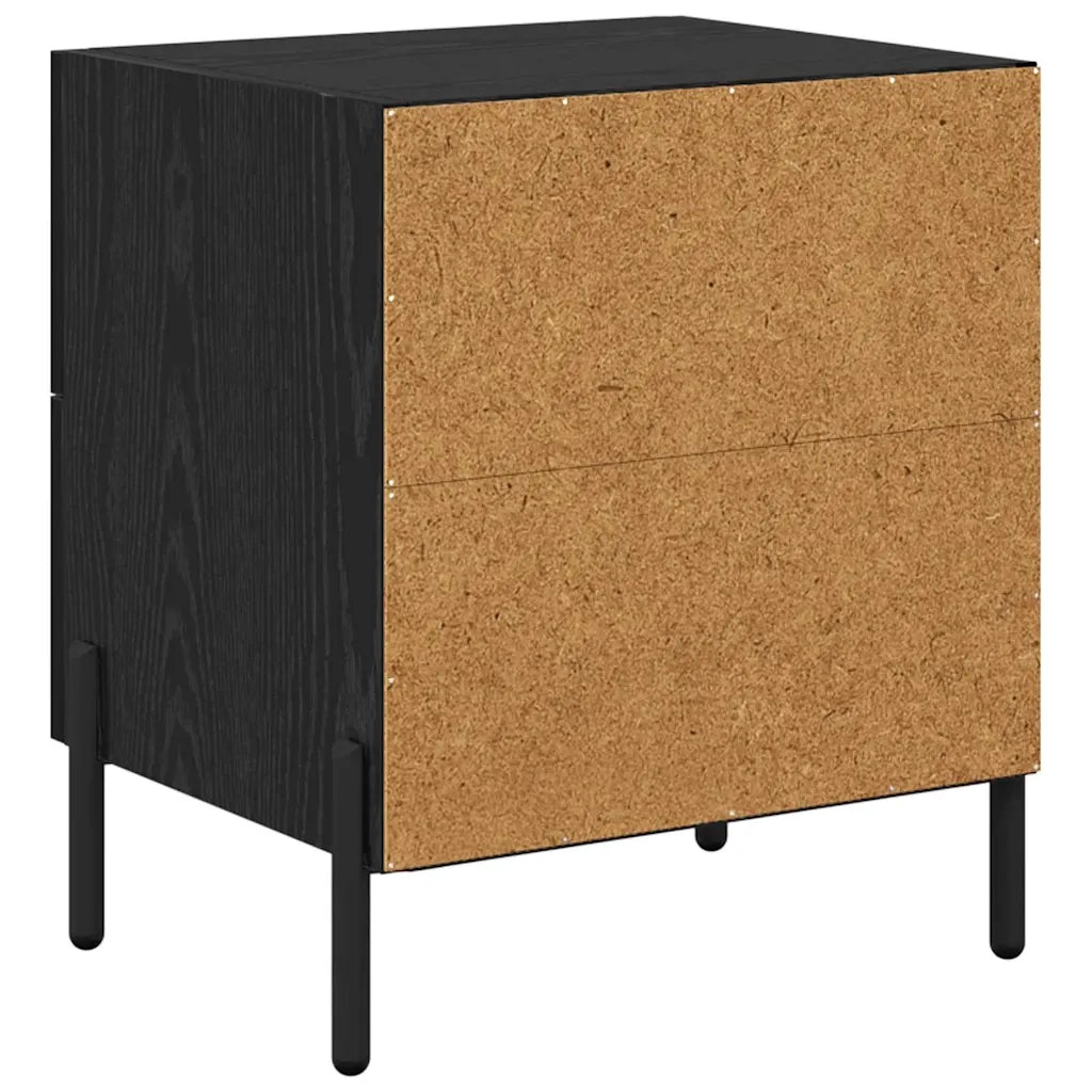 Comodino | Armadio da Notte | Mobiletto da notte con cassetto Rovere Nero 40 x 35 x 47,5 cm