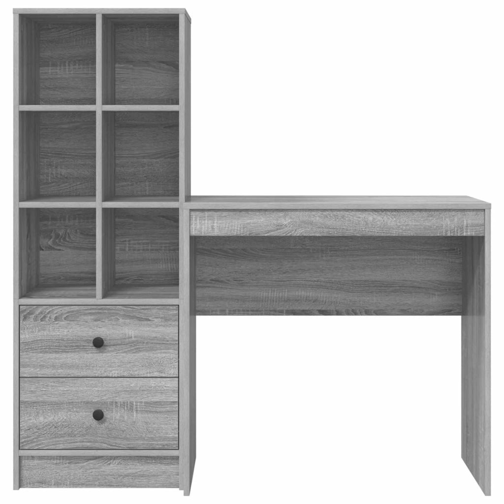 Scrivania con cassetto con lo scaffale 2 pcs Grigio Sonoma 3337318