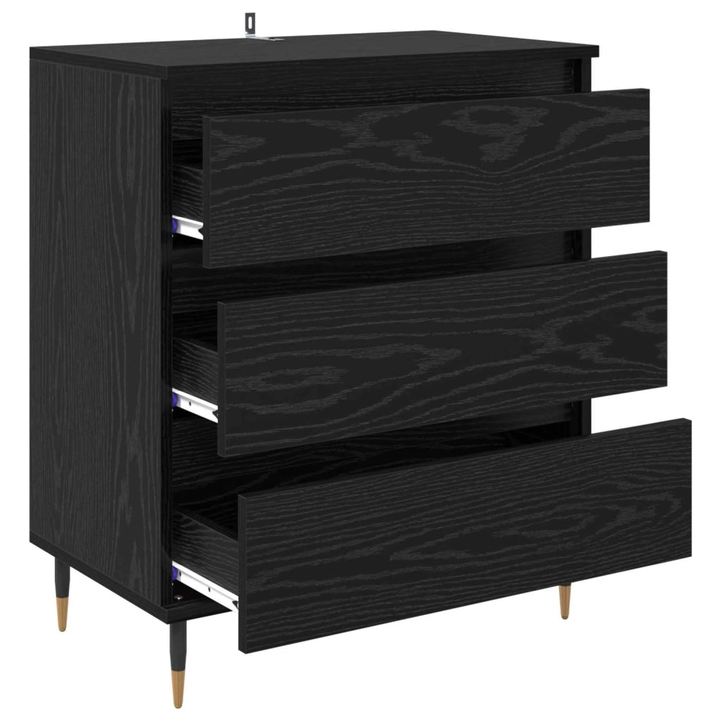 Credenza Rovere Nero 60 x 35 x 70 cm Legno multistrato