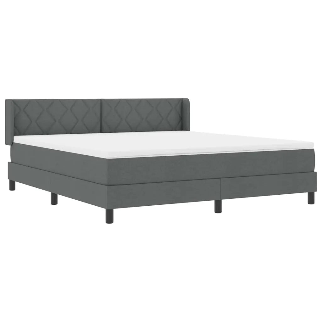 Letto a molle con cuscino Grigio scuro 200 x 180 cm Tessuto 3341182