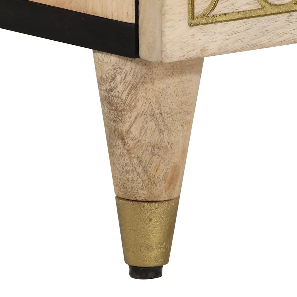 Comodini 2pz 40x33x46 cm in Legno Massello di Mango 358255