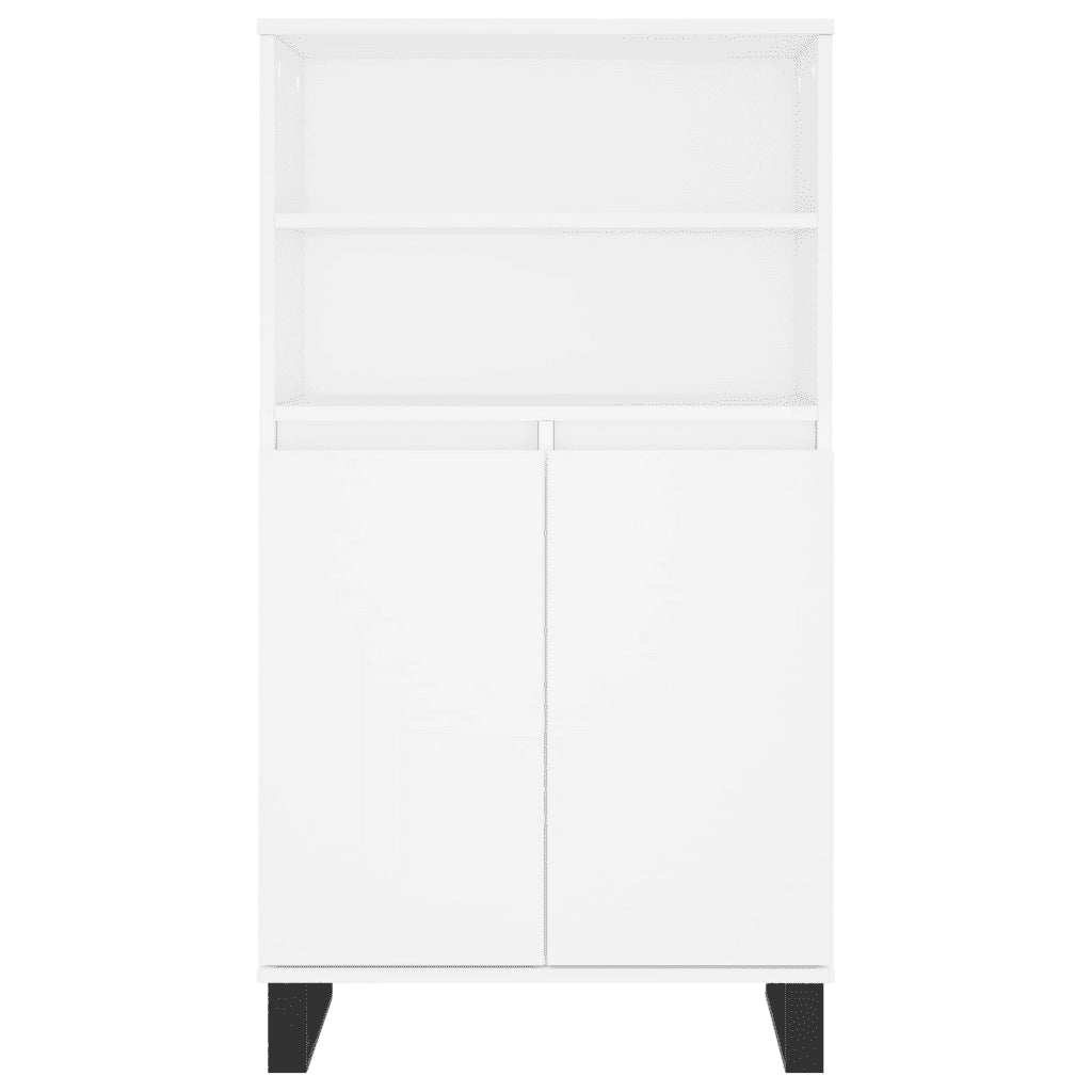 Credenza | Madia | Buffet da pranzo | Armadio da pranzo Alta Bianca 60x36x110 cm in Legno Multistrato