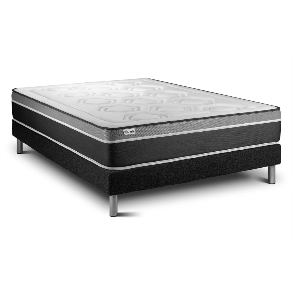 Letto con materasso VITAL CARE 150 x 200 cm Rete Kit Nero