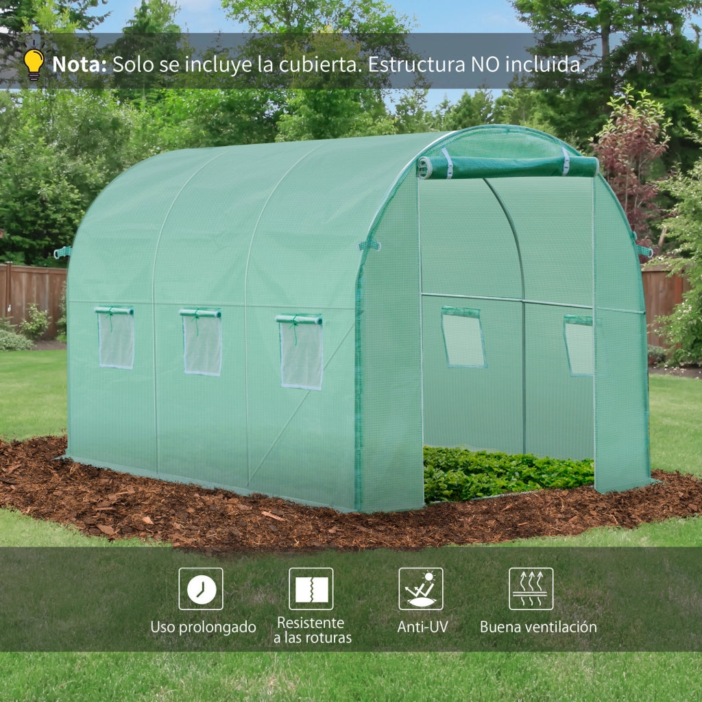 Serra in Polietileno 3x2x2 m con Finestre e Porta ¨C zephmum ¨C Verde