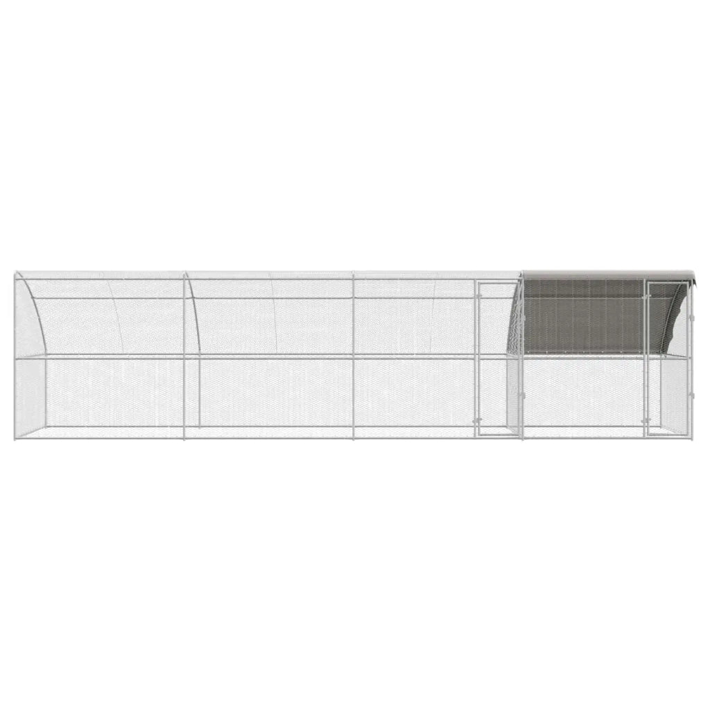 Gabbia per polli 4 pz Argento 800 x 200 x 200 cm Acciaio e PE 3381111