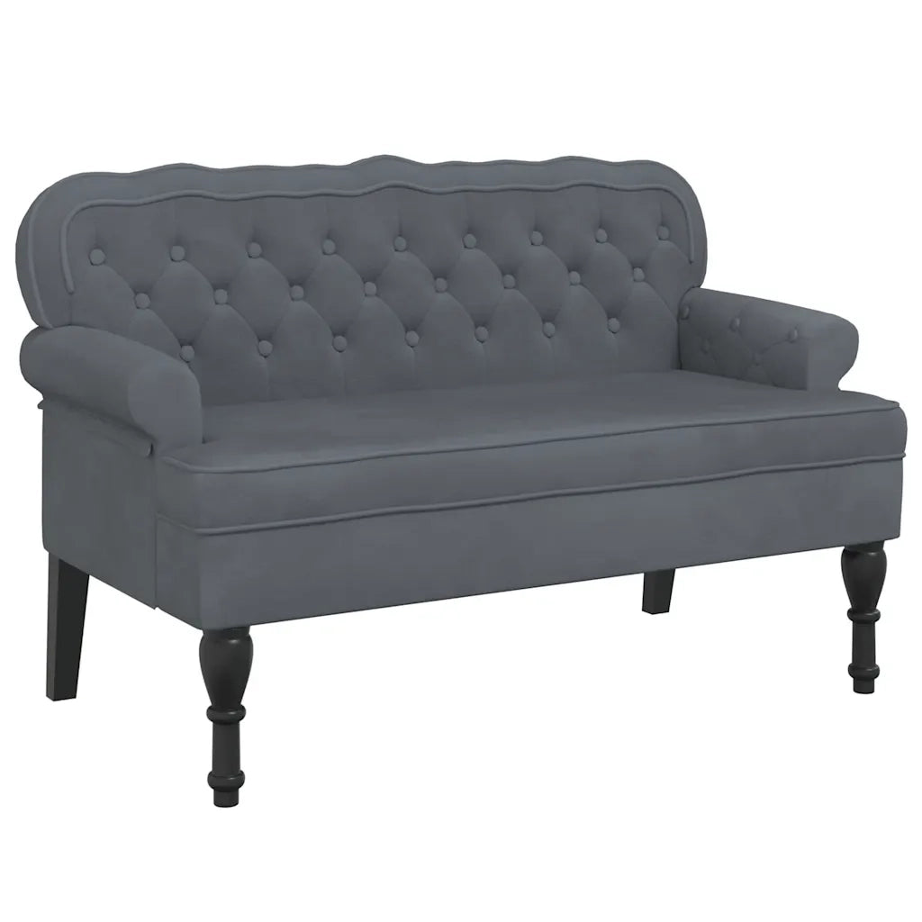 Panca con Schienale Grigio Scuro 119,5x64,5x75 cm in Velluto CFW3914238