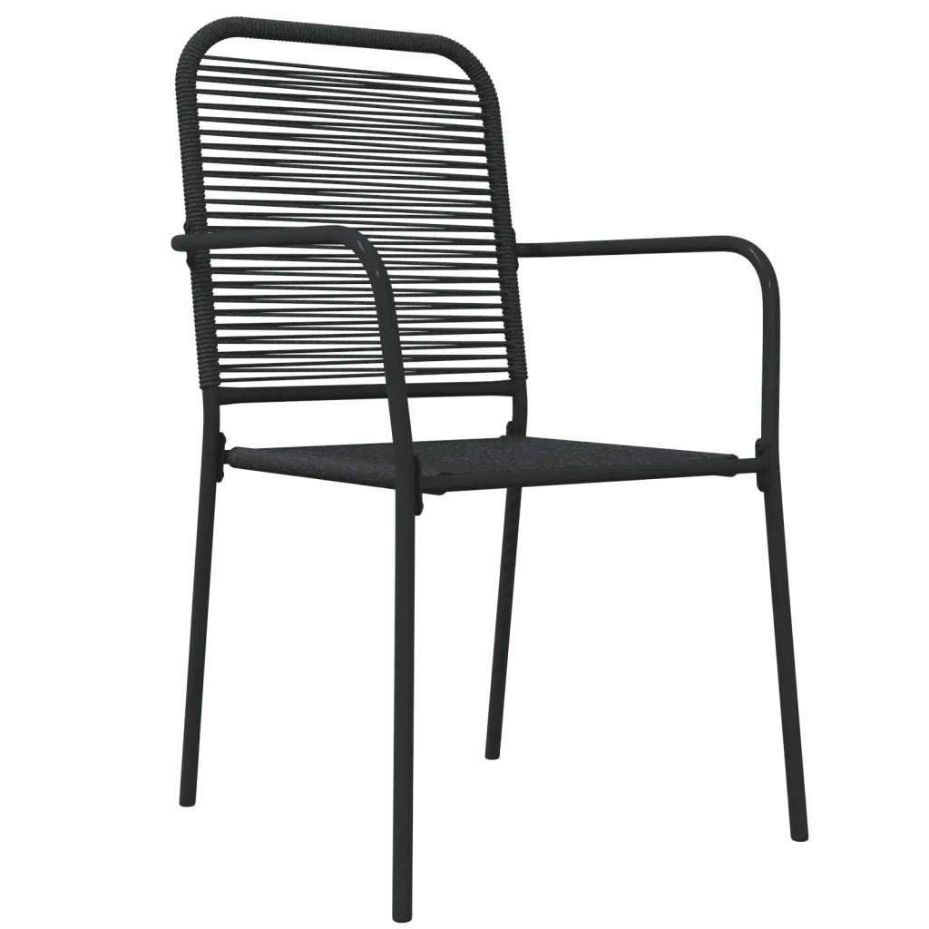 Set da Pranzo da Giardino 7 pz Nero Corda di Cotone e Acciaio 3156541