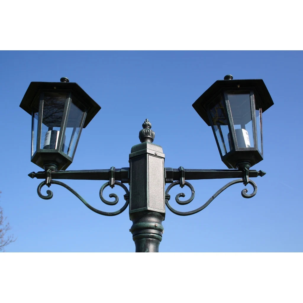 Lampada da terra decorativa doppia da esterno verde 215 cm 2402082