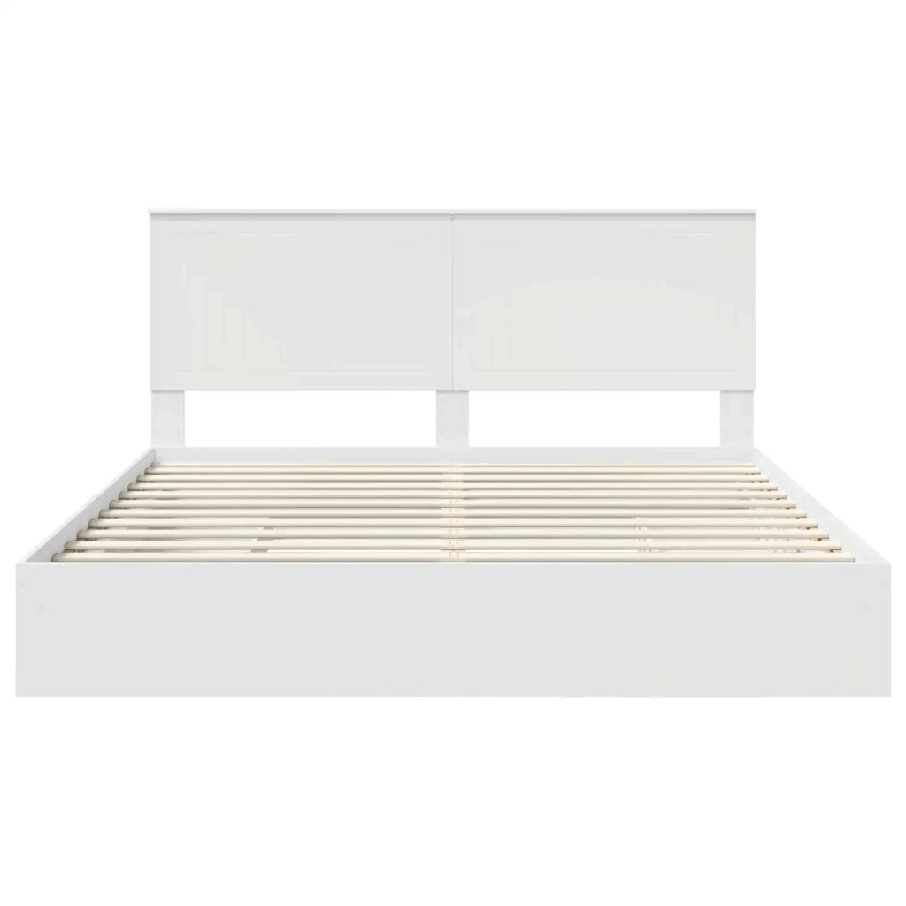 Letto con Contenitore Bianco 180 x 200 cm Legno multistrato