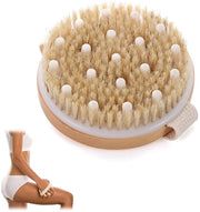 Borsetta secca, spazzola del corpo, borsetta secca, spazzola per massaggi, spazzola del corpo con peli naturali, spazzola per cellulite, spazzola per il bagno, per la pelle secca, l'equilibrio del lymfo e trattamento della cellulite