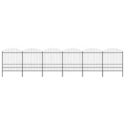 Recinzione da Giardino con Punta a Lancia in Acciaio 1005x200 cm Nera 277753