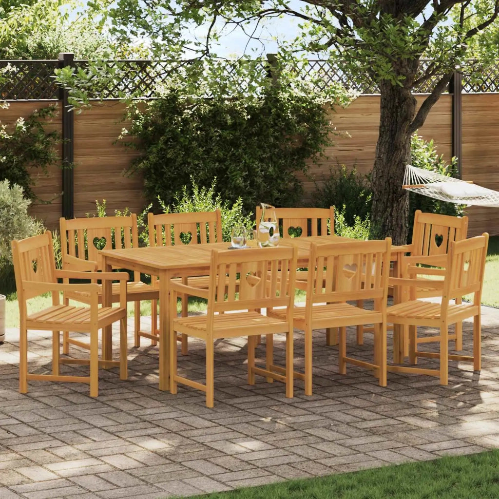 Sedie da giardino 8 pcs Naturale Legno di Acacia Massello
