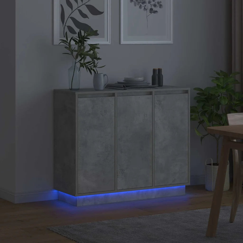 Madia LED Grigio cemento 90 x 32 x 75 cm Legno multistrato 869677