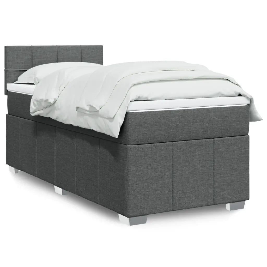 Giroletto a Molle con Materasso Grigio Scuro 90x190 cm Tessuto 3289224