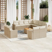 Set Divani da Giardino 12 pz con Cuscini Beige in Polyrattancod mxl 114308
