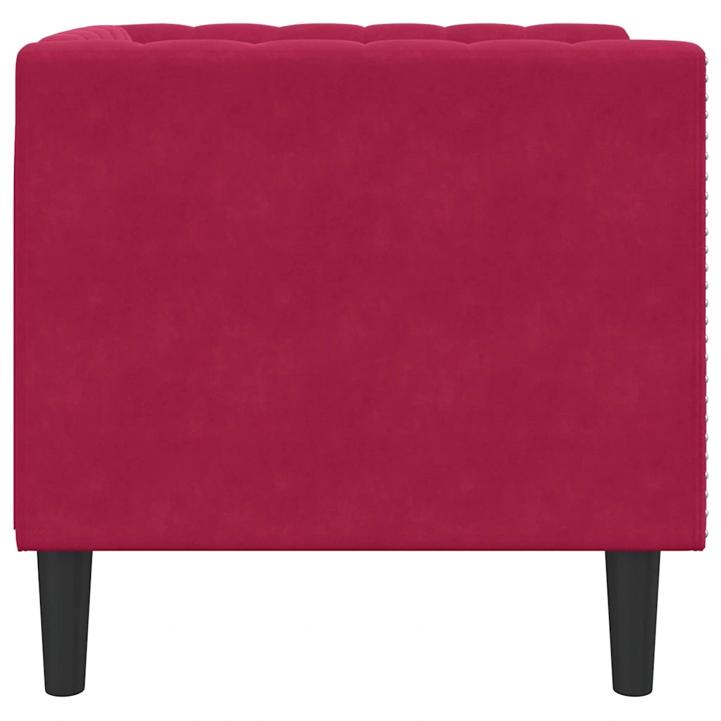 Poltrona | Sedia Relax Chesterfield Rosso Vino in Velluto