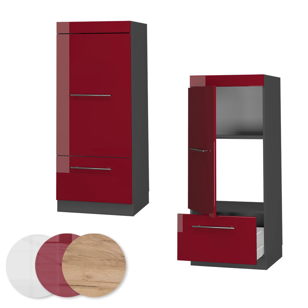 Vicco Set mobili bagno Rosso bordeaux lucido 60 cm