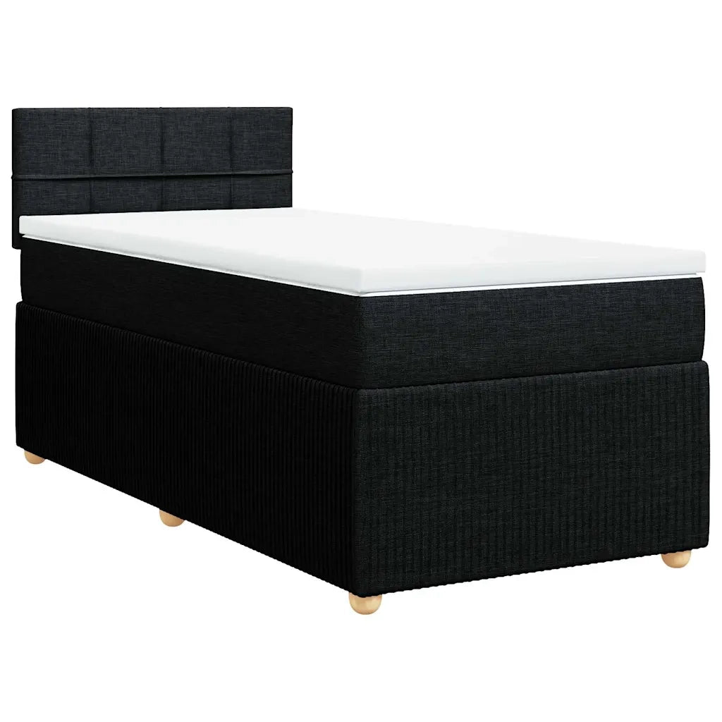 Giroletto a Molle con Materasso Nero 90x200 cm in Tessuto 3287341